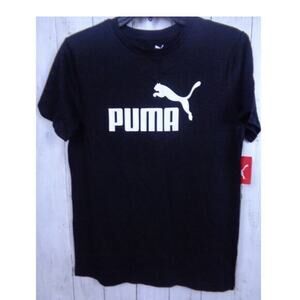 Puma No 1 Logo‎ Graphic T-Shirt Black Short Sleeve Crew Neck Boys Size L 14-16